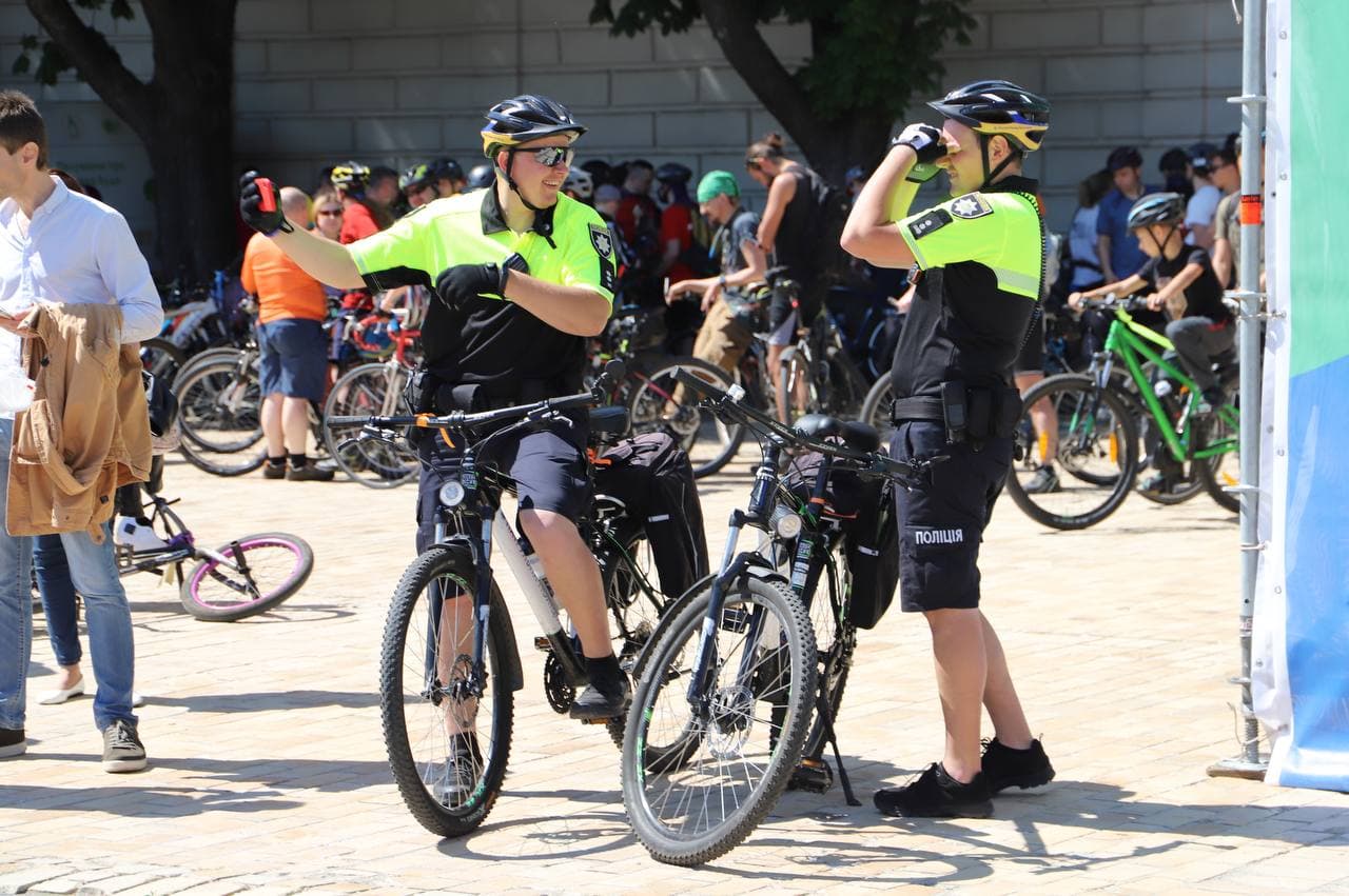 Велодень охраняла велополиция. Фото: КГГА