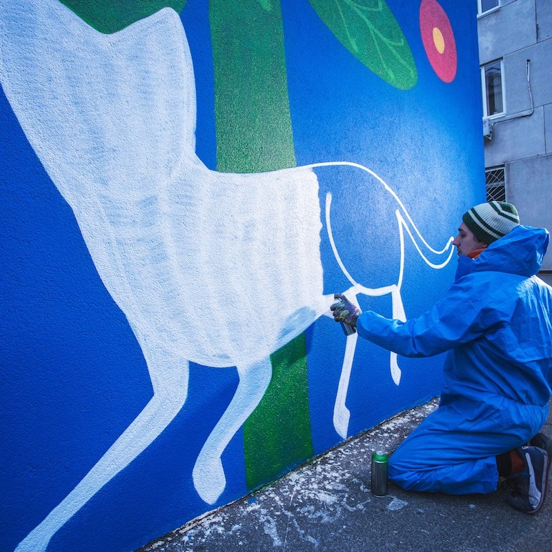 Создание граффити на стенах больницы 