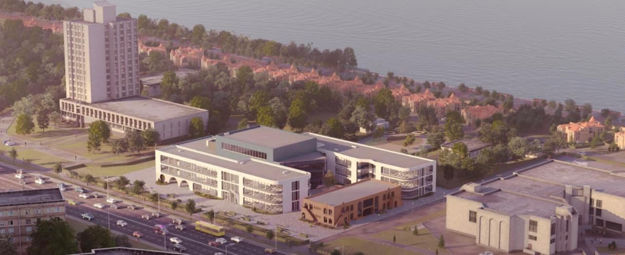 В Києві на Оболоні почали будувати приватну ІТ-школу: візуалізація.