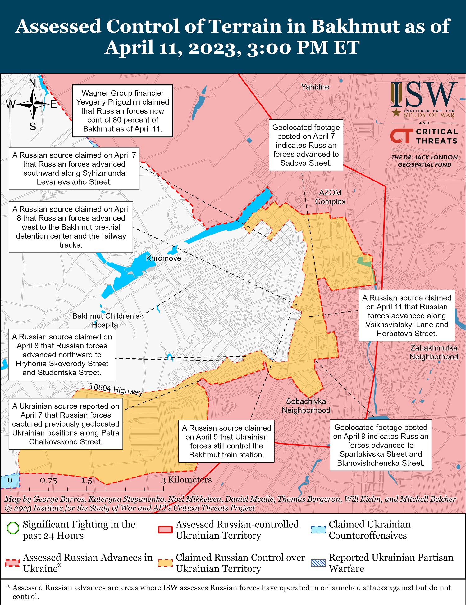 Карта боевых действий в Украине 12 апреля.