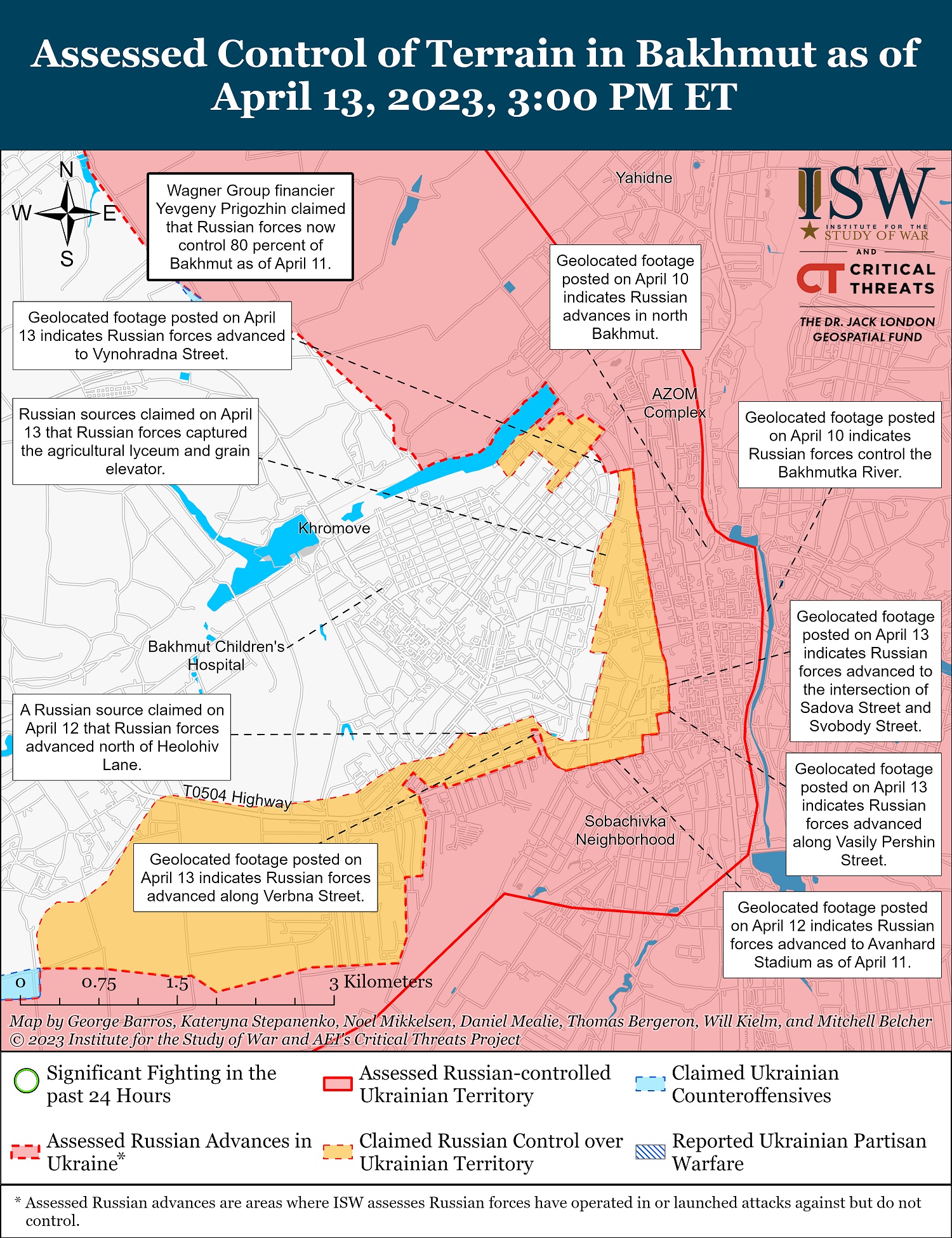 Мапа бойових дій в Україні 14 квітня.