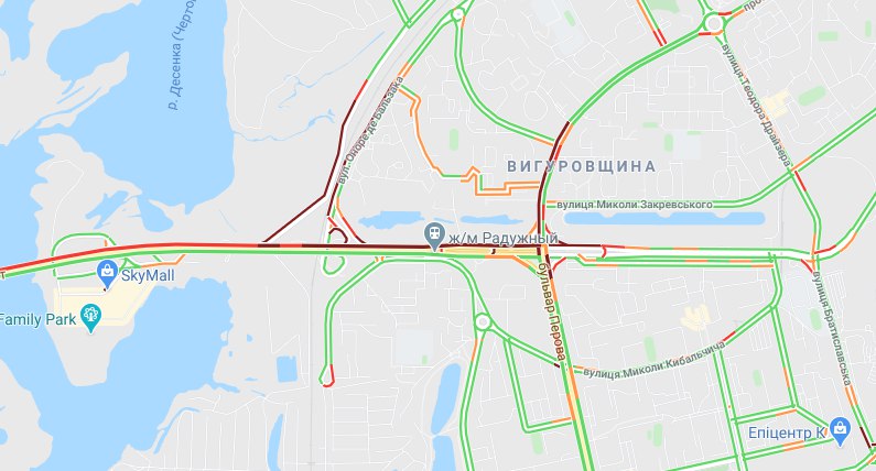 Смотри по картам: где утром в Киеве образовались пробки фото 4 3