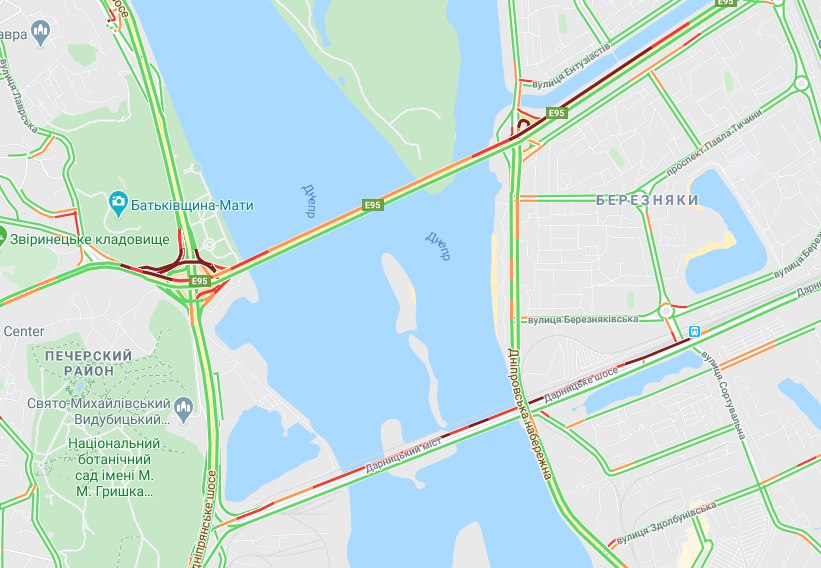 Смотри по картам: где утром в Киеве образовались пробки фото 5 4