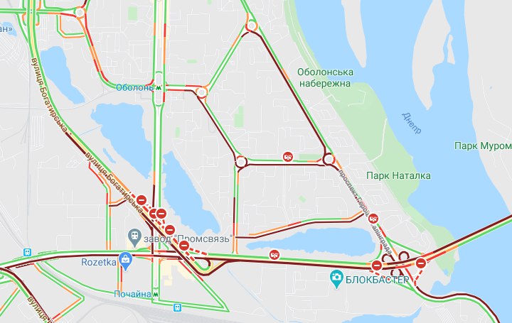 Не проедешь: почему Оболонь стоит в огромных пробках фото 1