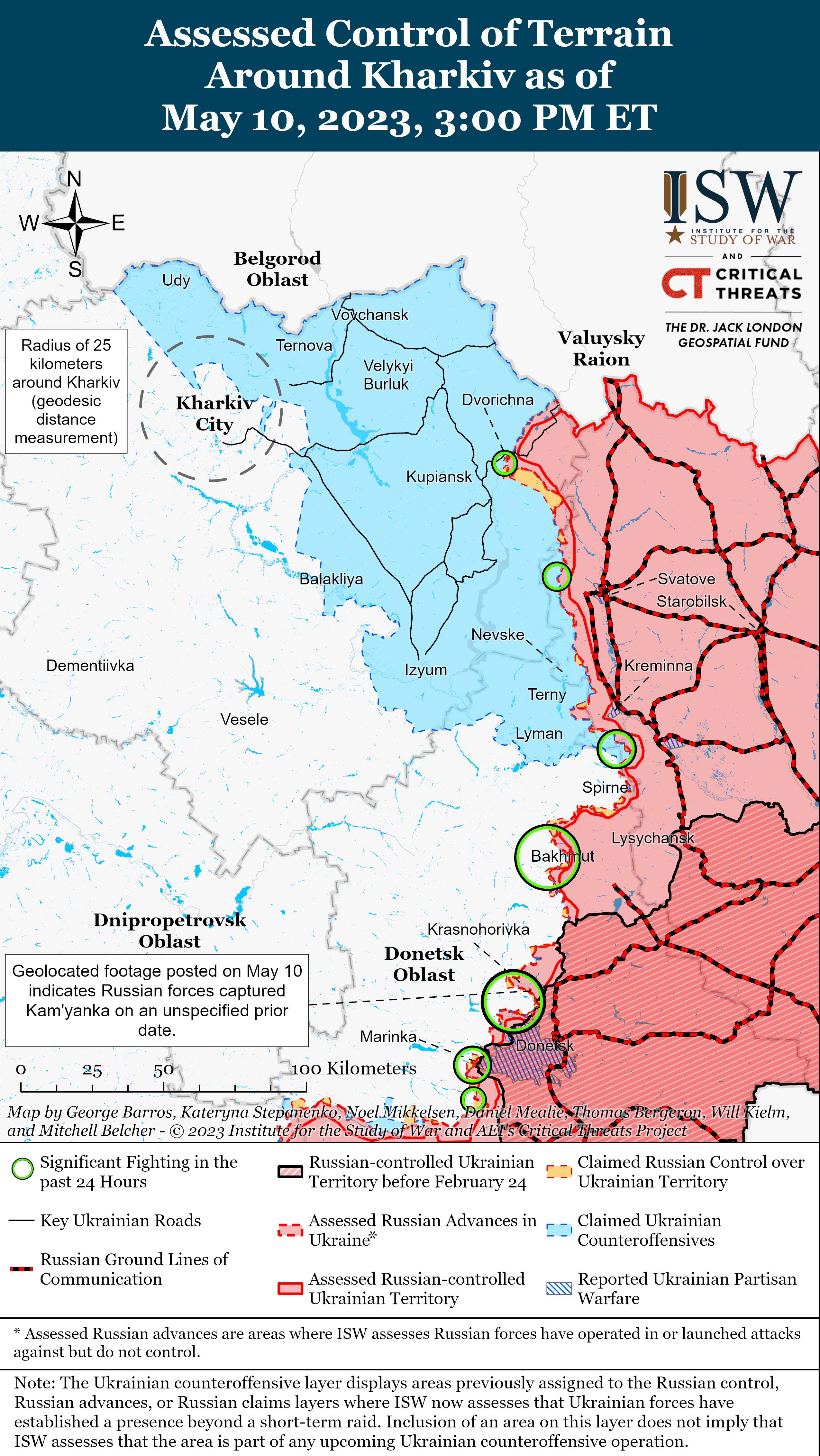 Мапа бойових дій в Україні 11 травня. || Фото: ISW