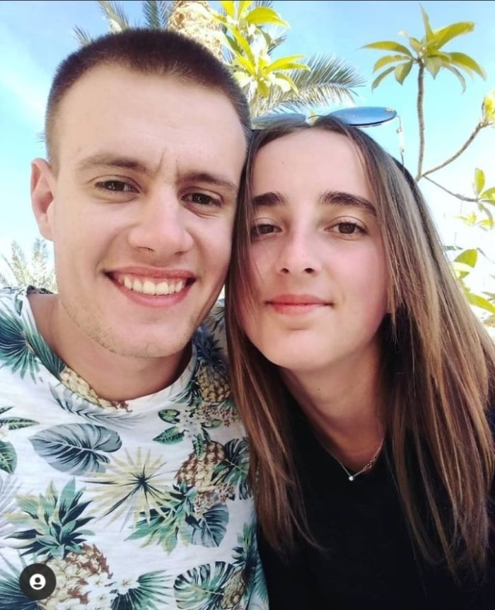 Погибшая Анжелика со своим женихом.