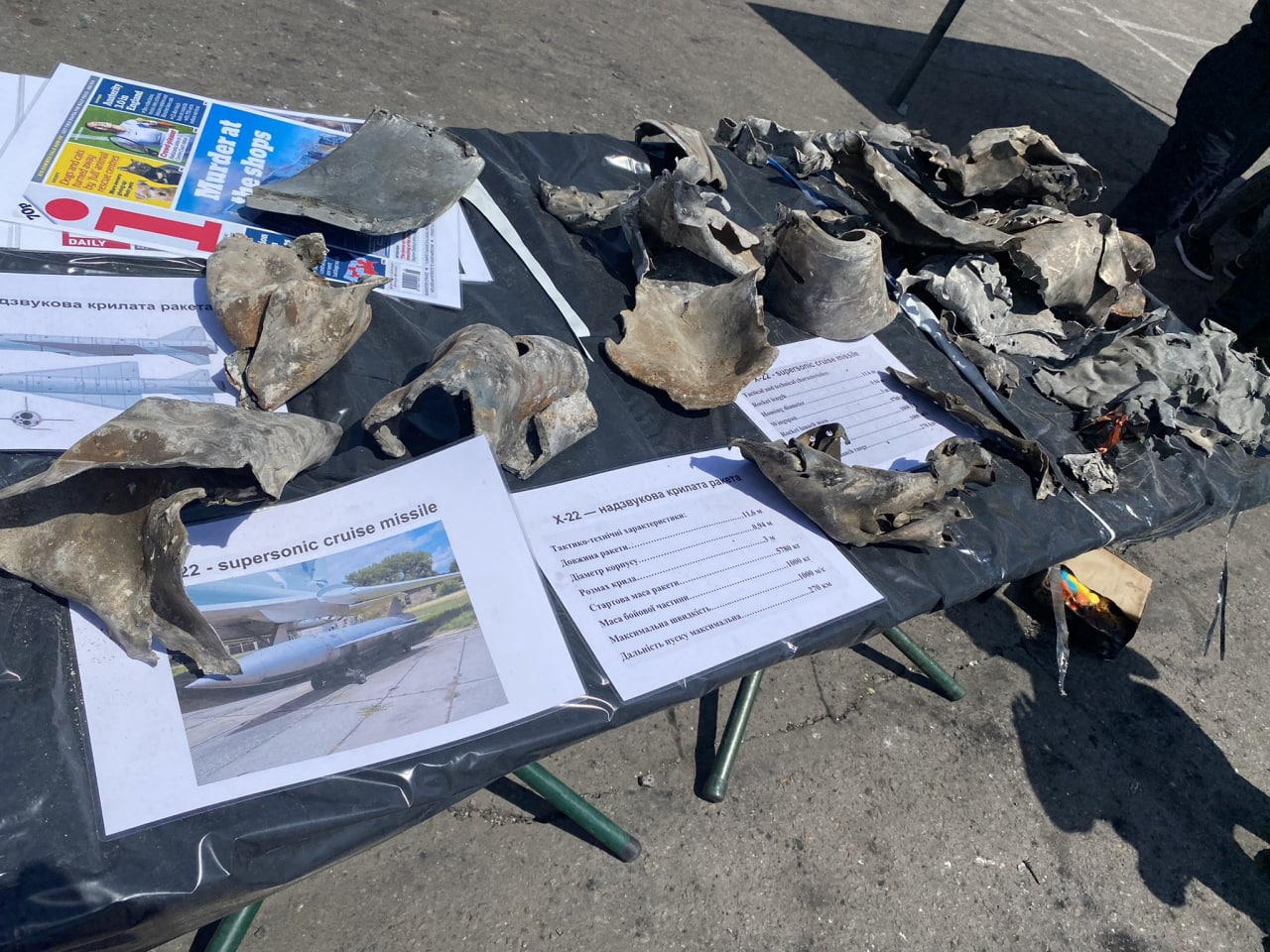 Уламки російської ракети X-22, яка потрапила до ТЦ.
