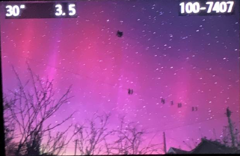 Фото северного сияния в Украине на широте 48,5°.