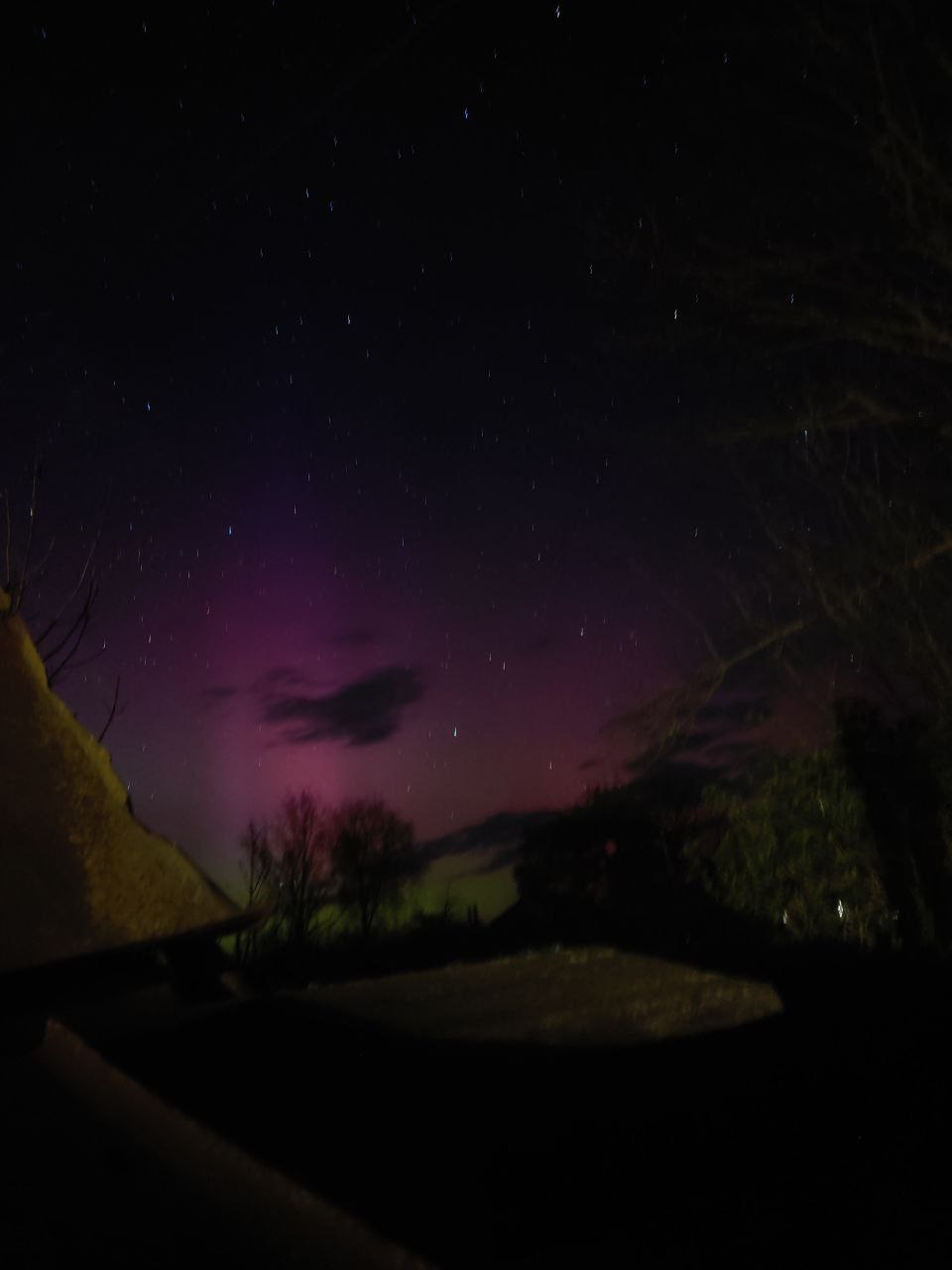 Северное сияние в небе над Украиной.