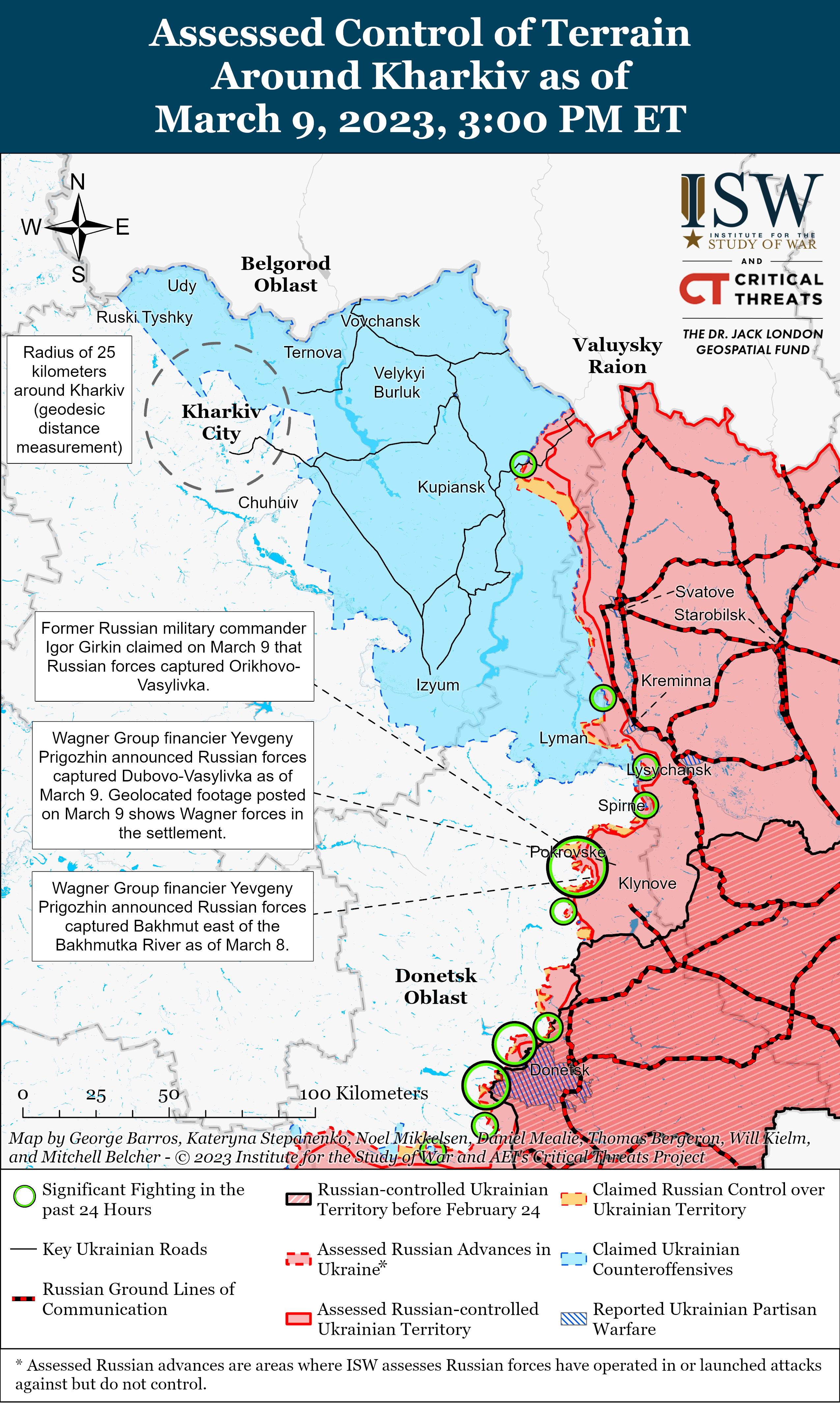 Карта бойових дій в Україні 10 березня. || Фото: ISW