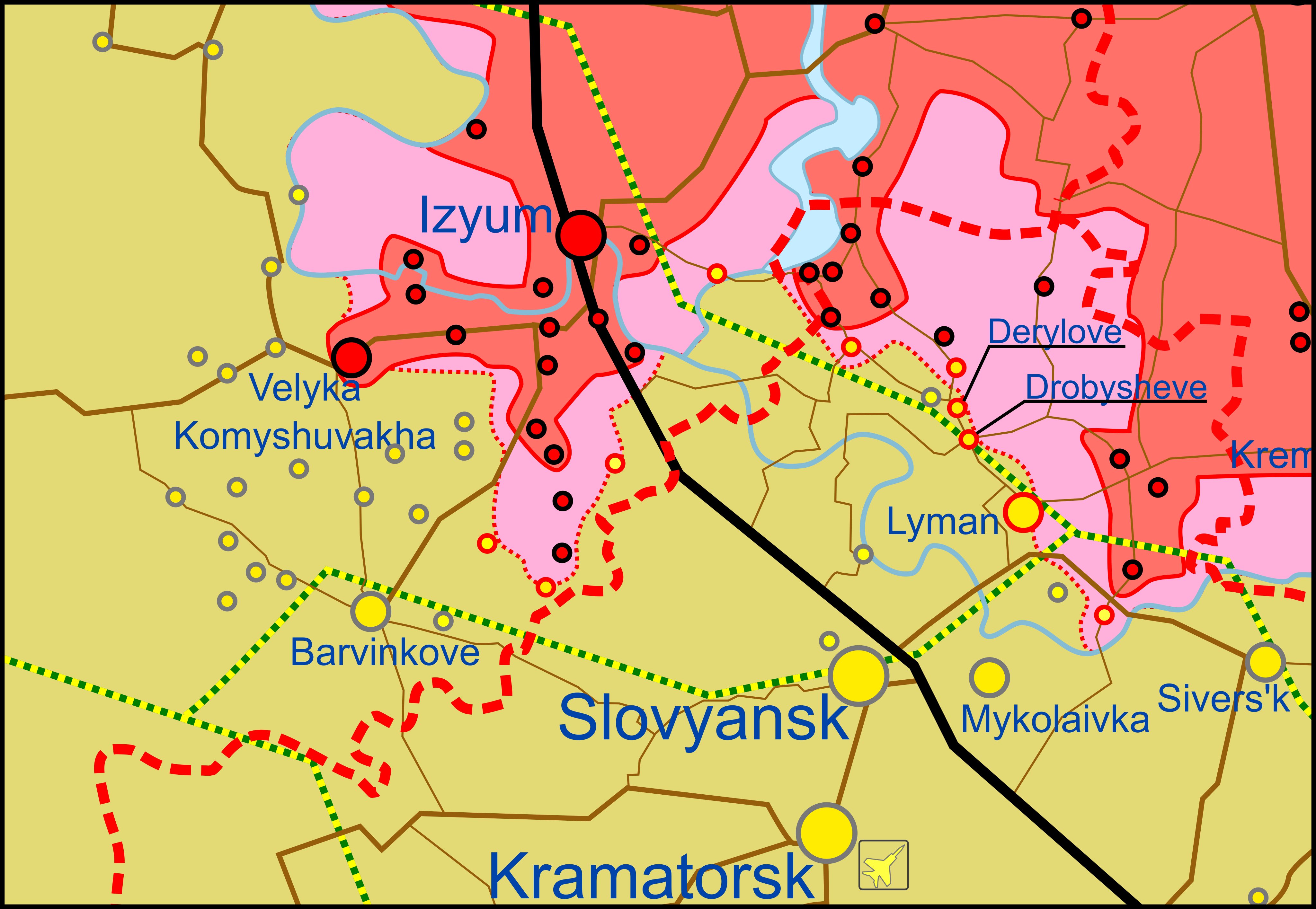 Карта бойових дій в Україні 10 травня