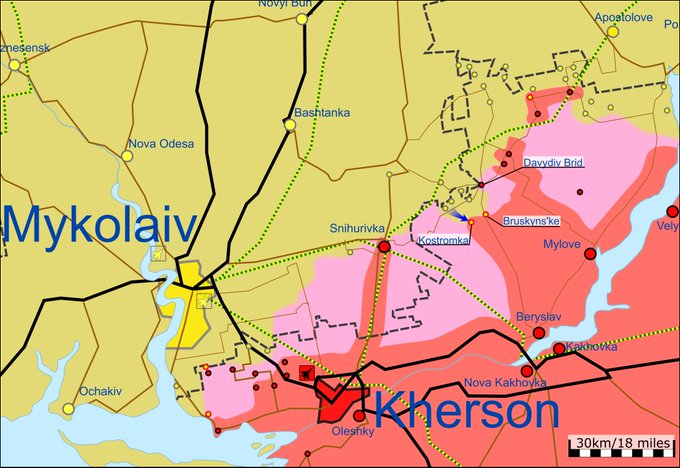 Мапа бойових дій в Україні 6 червня.