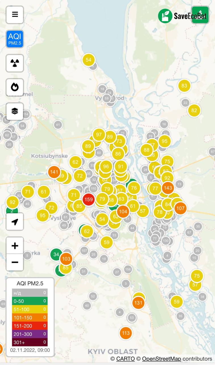 У Києві різко погіршилася якість повітря