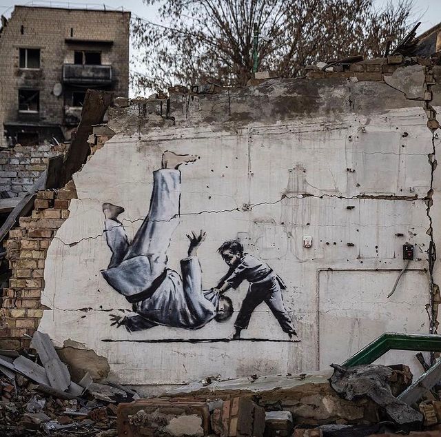 Таємничий Бенксі намалював нове графіті у Бородянці