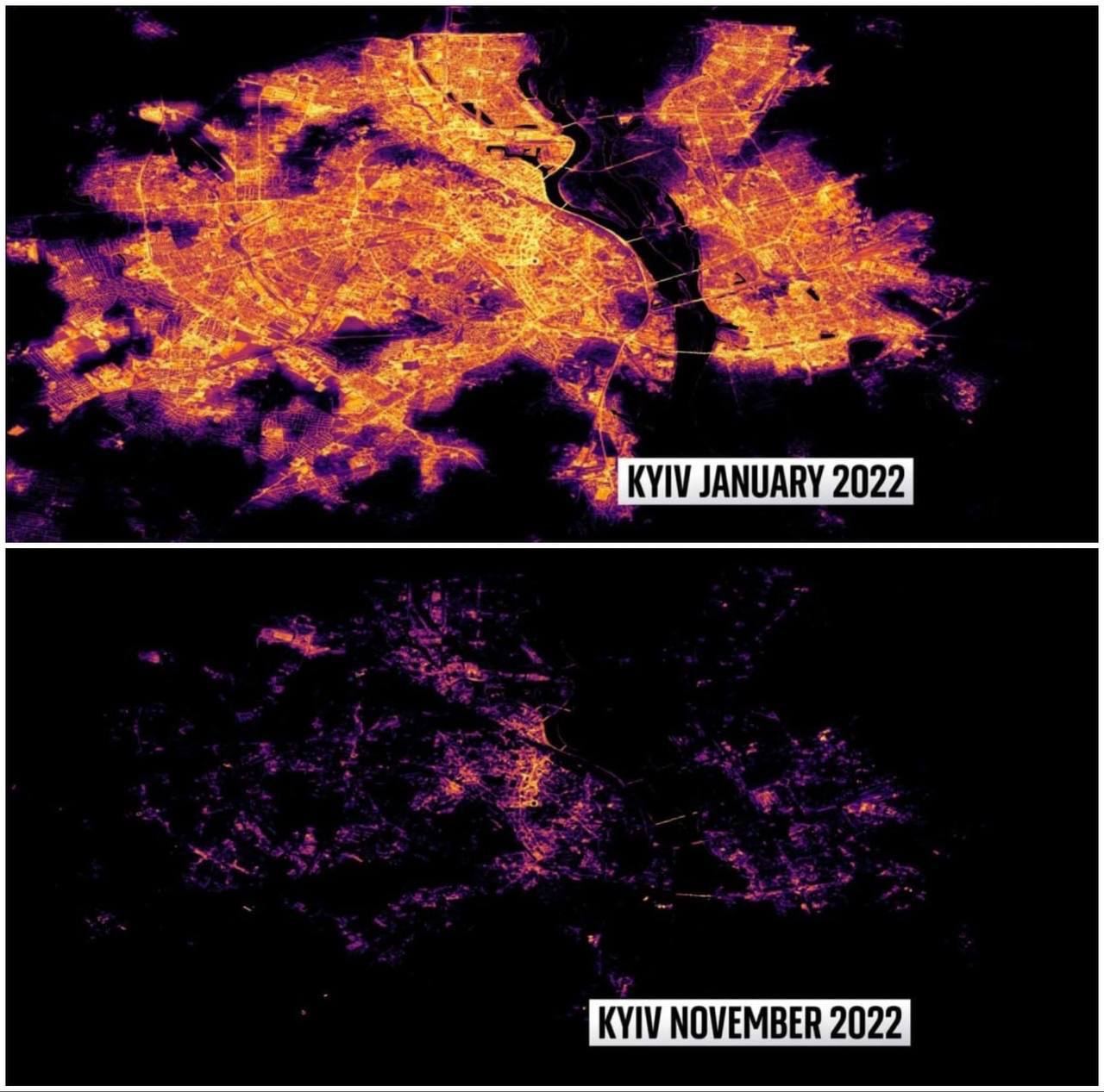 Супутники NASA показали, як Київ змінився за 10 місяців