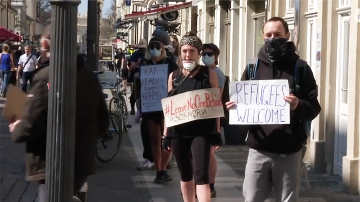 Протест в Постдаме. Фото: rbb