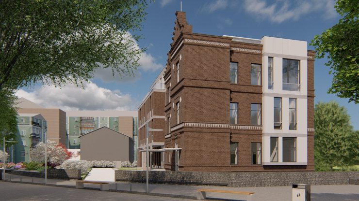 Так будет выглядеть здание с Пейзажной аллеи. Фото: проектная компания "Урбан Дизайн"