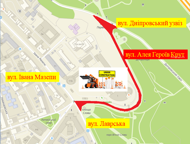 Участок дороги, который будет перекрыт. Фото: Печерская РГА