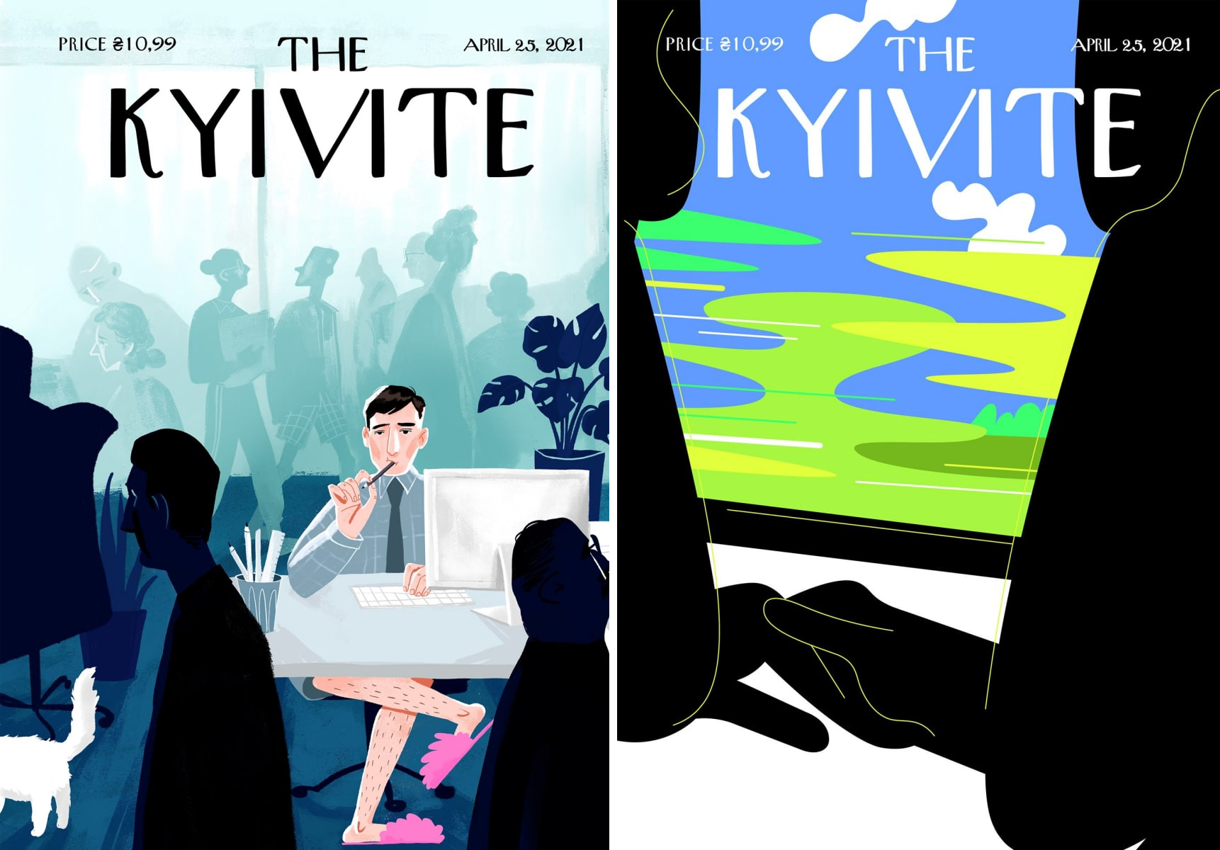 Картины "Киев после пандемии". Фото: Facebook Сергея Майдукова