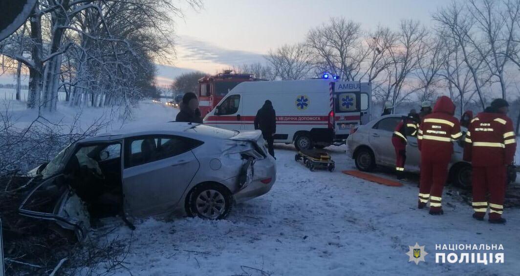 Авария под Борисполем. Фото: Полиция Киевской области