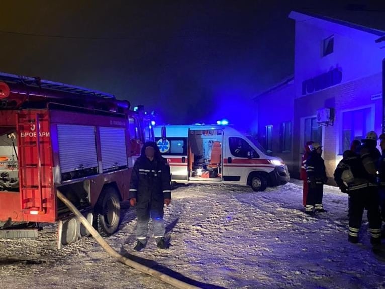 Пожар в отеле под Киевом. Фото: Полиция Киевской области