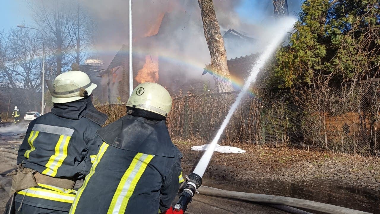 Пожар в Гидропарке. Фото: ГСЧС Киева