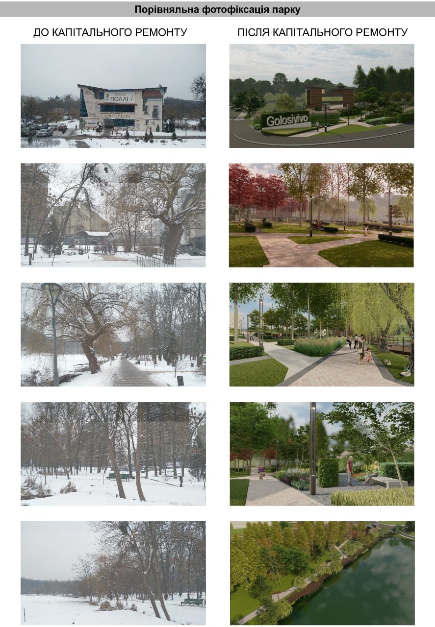 Реконструкция Голосеевского парка. Фото: Киевзеленстрой. 