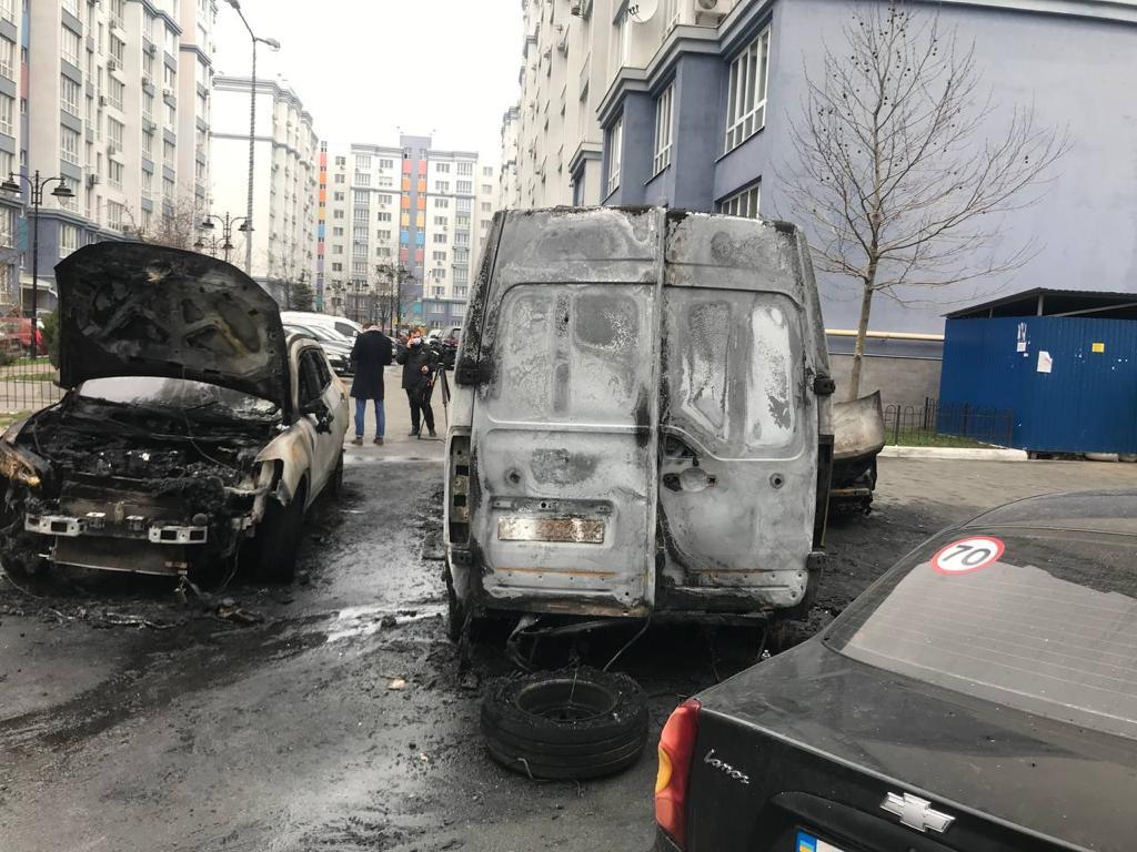 Поджог машин. Фото: Полиция Киевской области