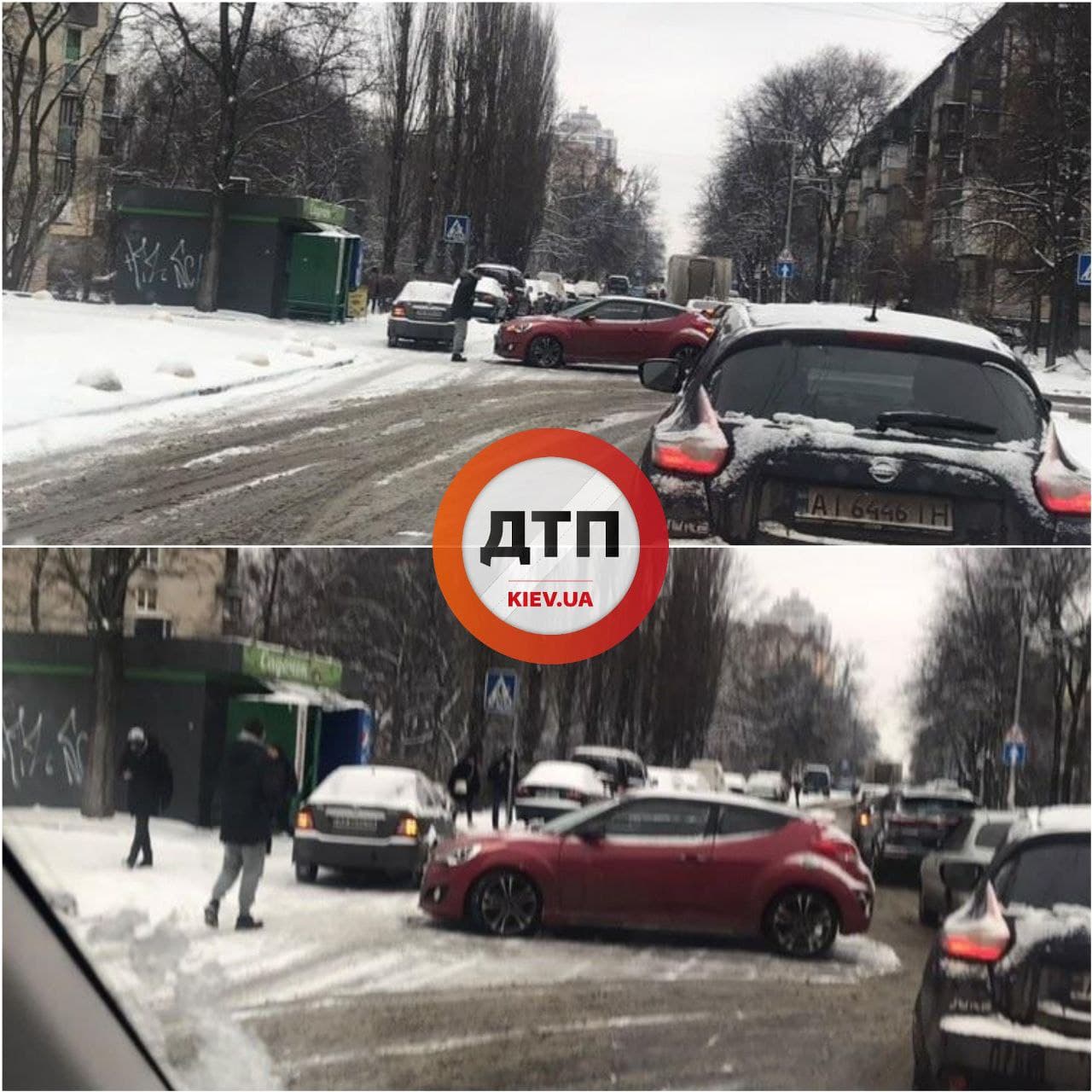 Авария на улице Ушинского. Фото: dtp.kiev.ua