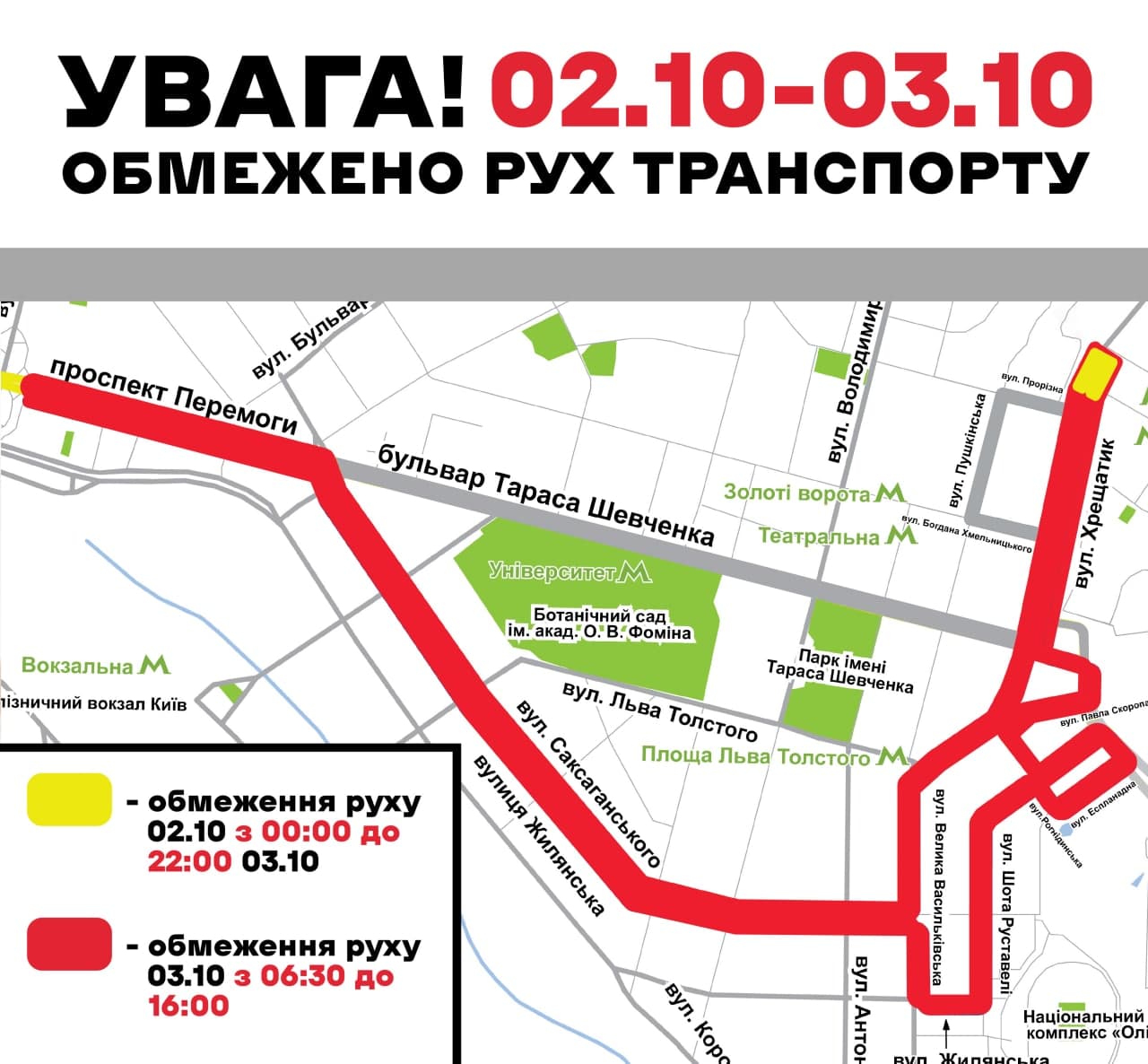 Перекрытие дороги в центре Киева. Фото: КГГА