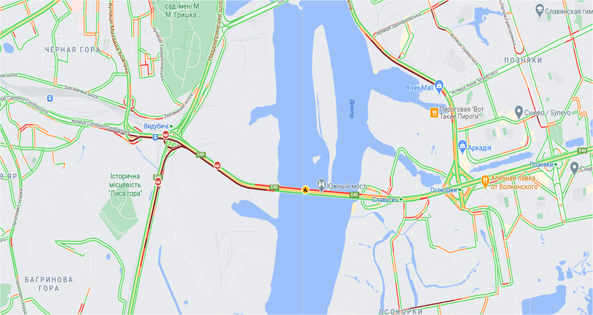 Суббота на Южном мосту. Фото: Google maps