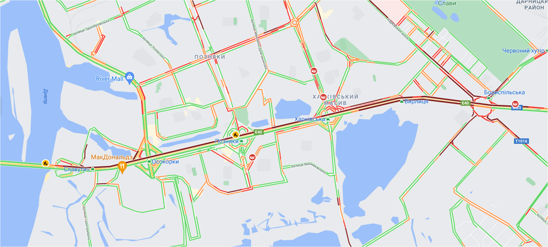 Запасайся терпением: на проспекте Бажана образовалась огромная пробка из-за ремонта Южного моста фото 1