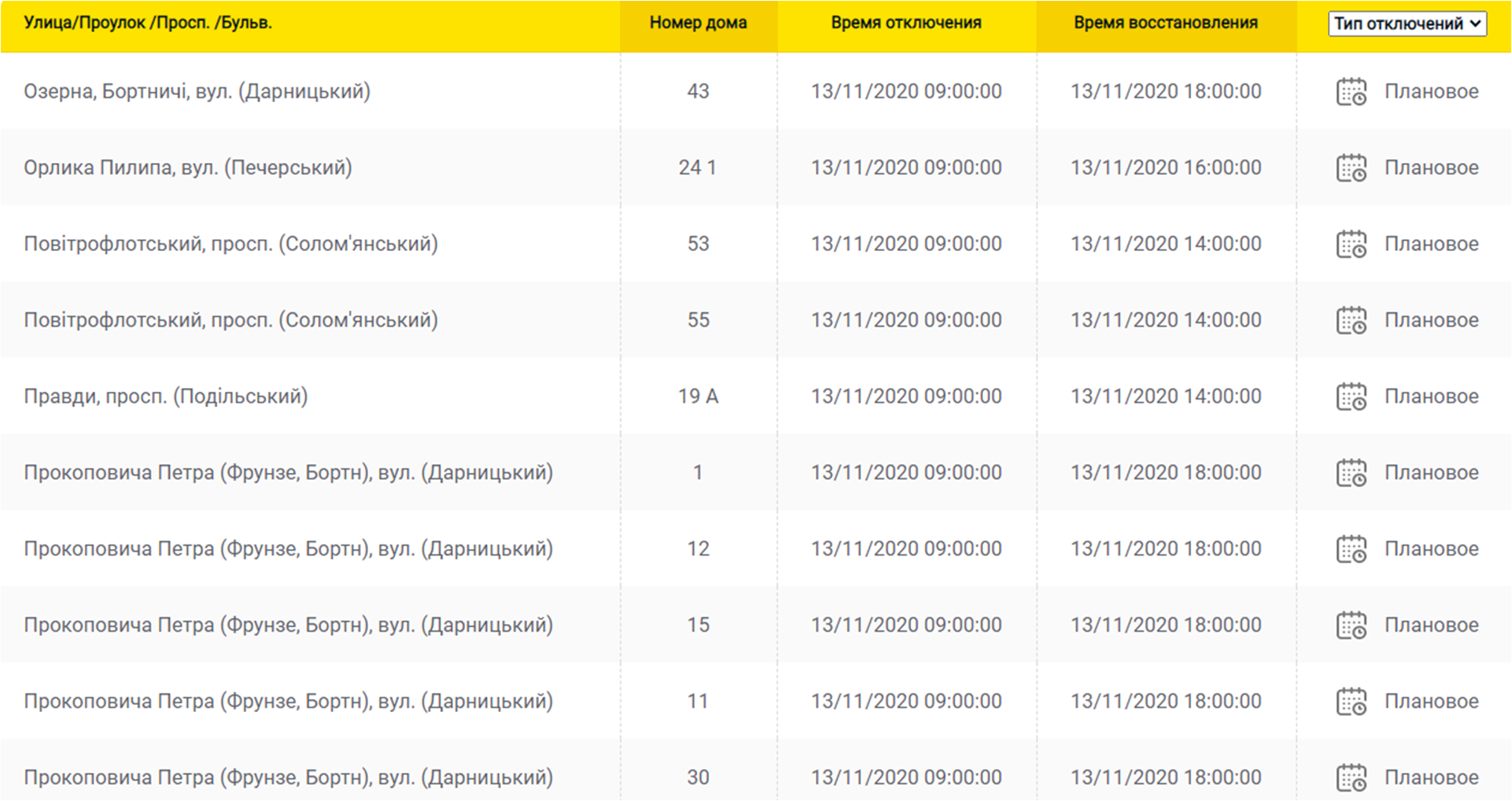 Отключение света 13.11 в Киеве. Фото: ДТЭК