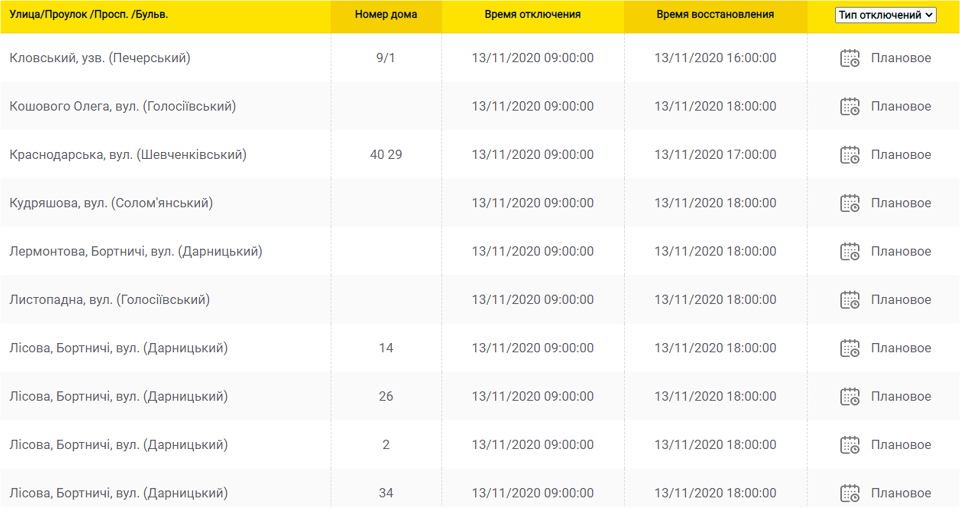 Отключение света 13.11 в Киеве. Фото: ДТЭК