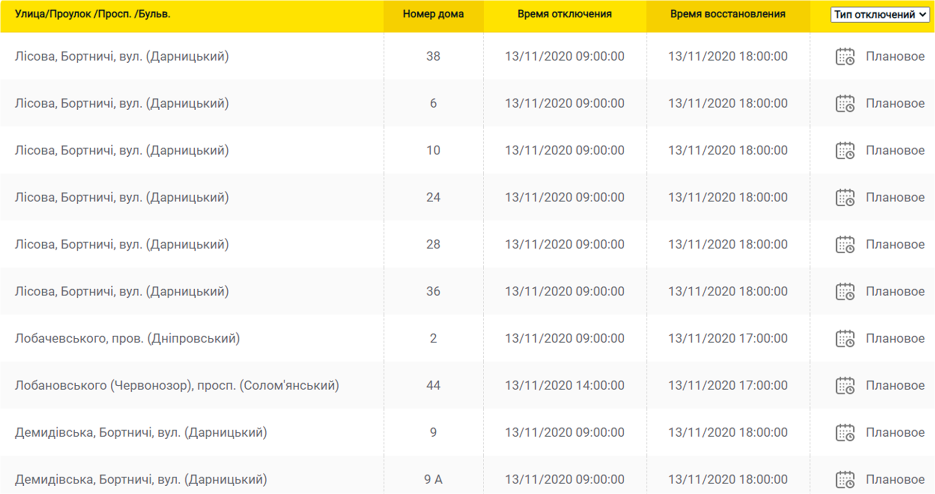 Отключение света 13.11 в Киеве. Фото: ДТЭК