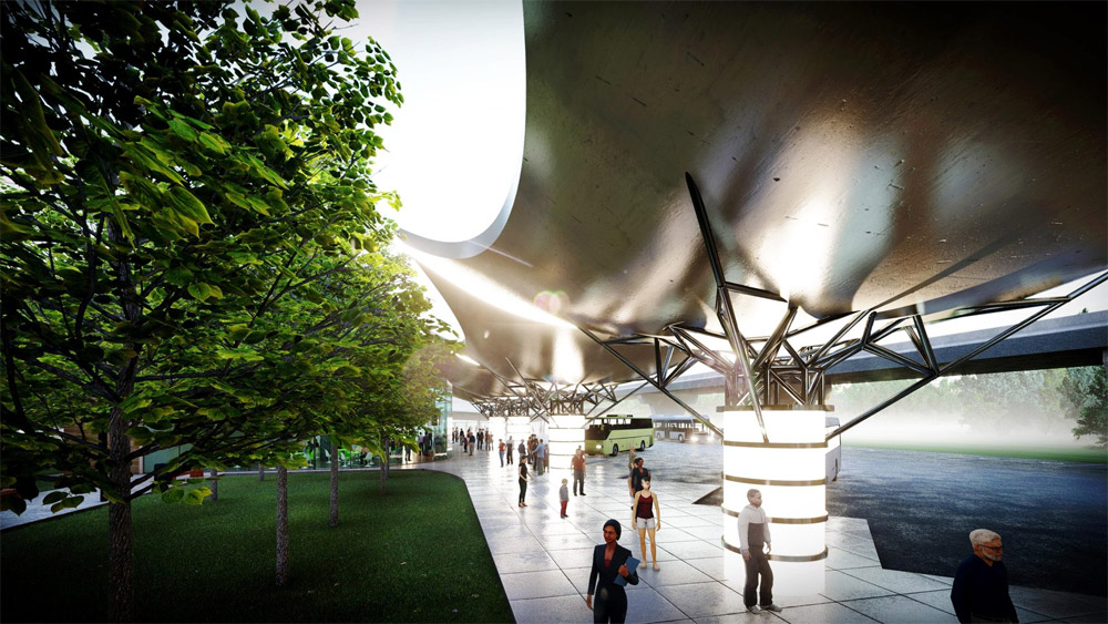 Проект будущей автостанции в аэропорту Борисполь. Фото: Бюро Раден