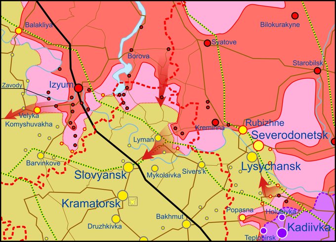Карта бойових дій в Україні 30 квітня.