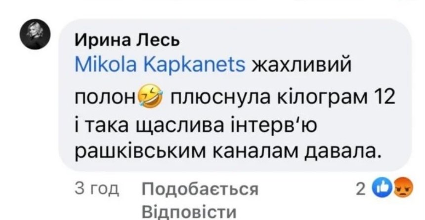 Коментар Ірини Лесь під дописом "Пташки".
