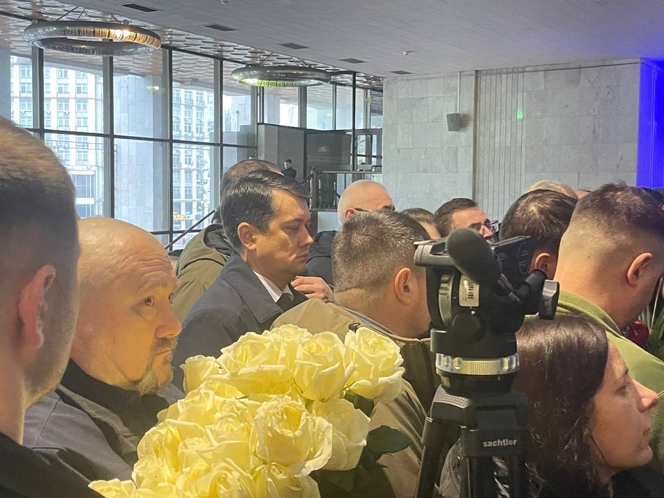 Дмитрий Разумков на церемонии прощания с руководством МВД.