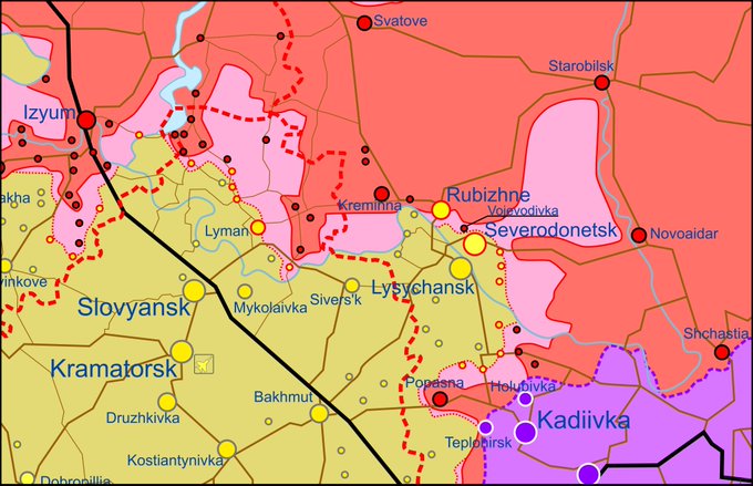 Карта бойових дій в Україні 12 травня.
