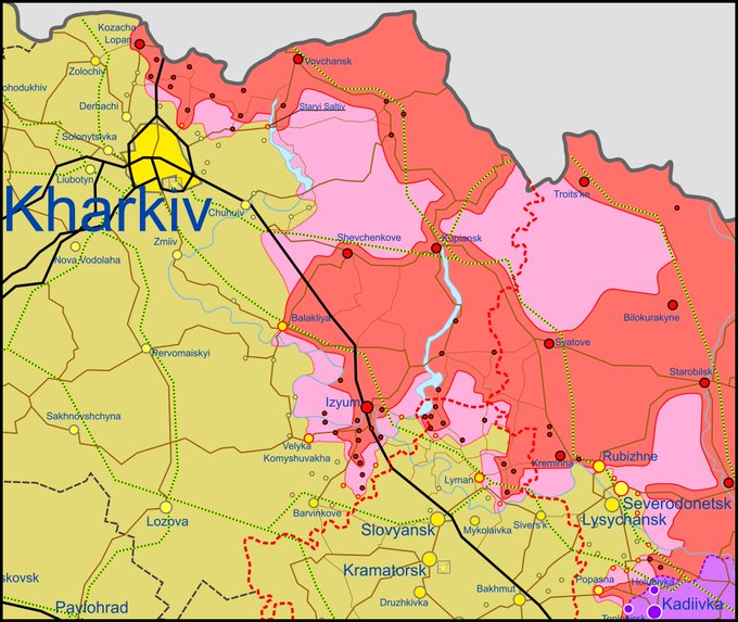 Карта боевых действий в Украине 6 мая.