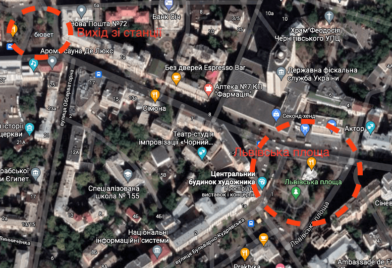 Вихід зі станції метро "Львівська брама" буде осторонь Львівської площі.