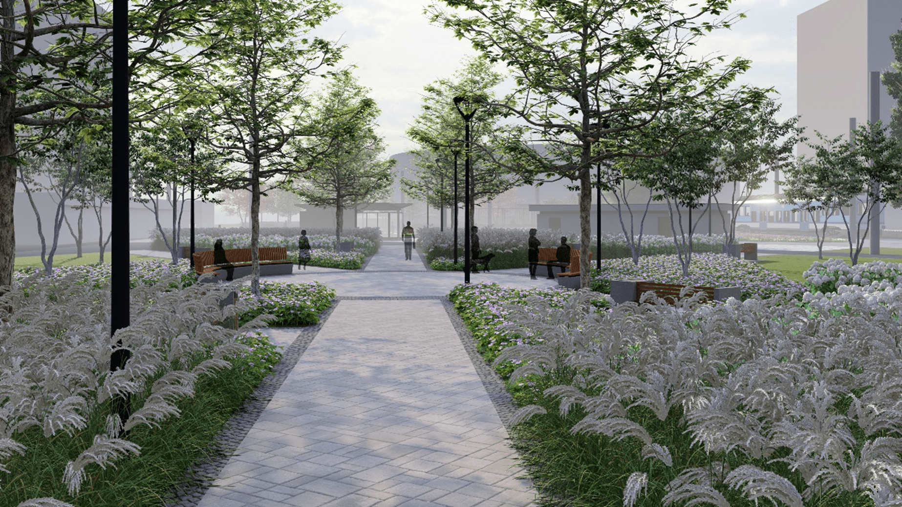 Макет нового общественного пространства в Киеве.