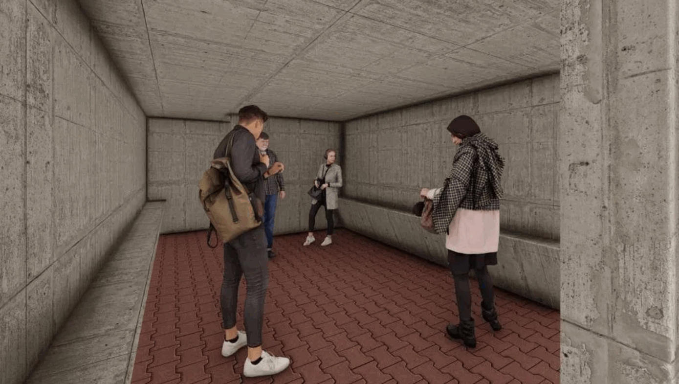 Харьковский проект защищенной от обстрелов остановки транспорта.