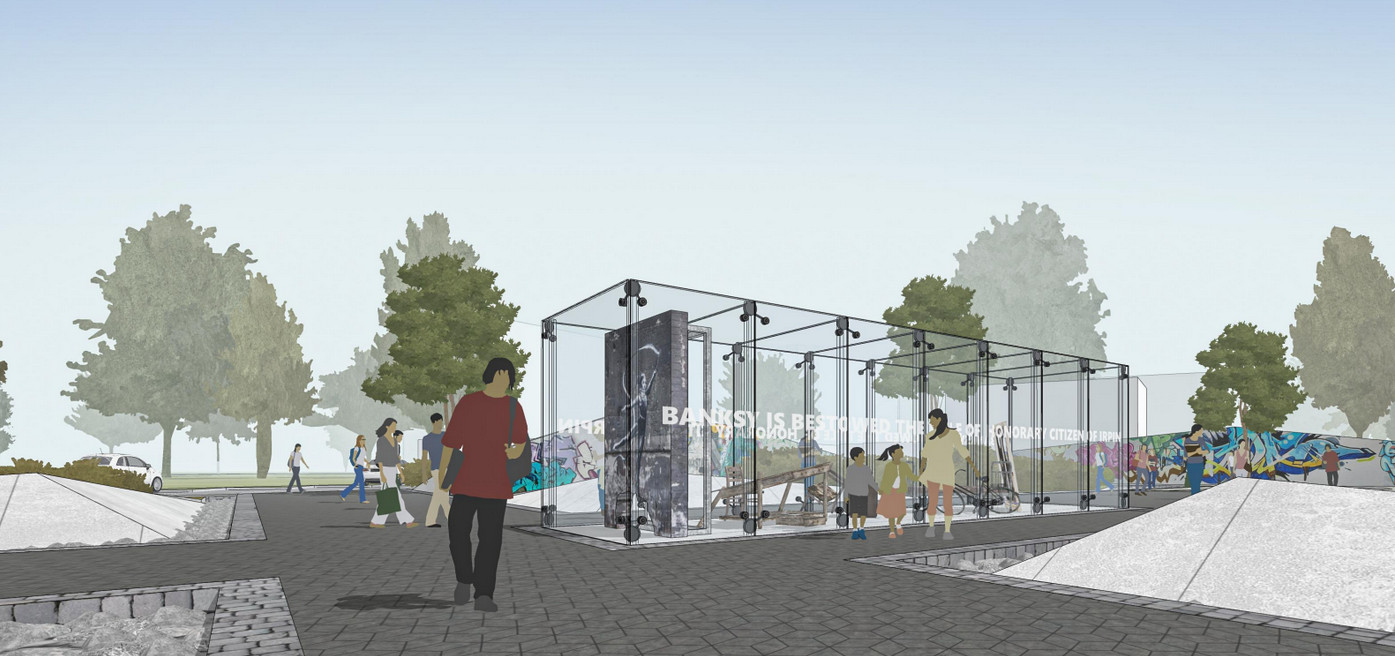 В Ирпене появится сквер с инсталляцией граффити Бэнкси - фото фото 1