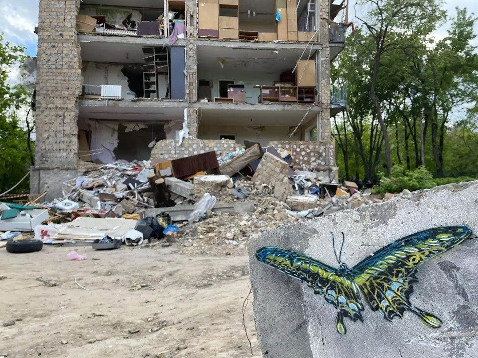 Парижский художник C215 создал несколько граффити в Киеве и области.