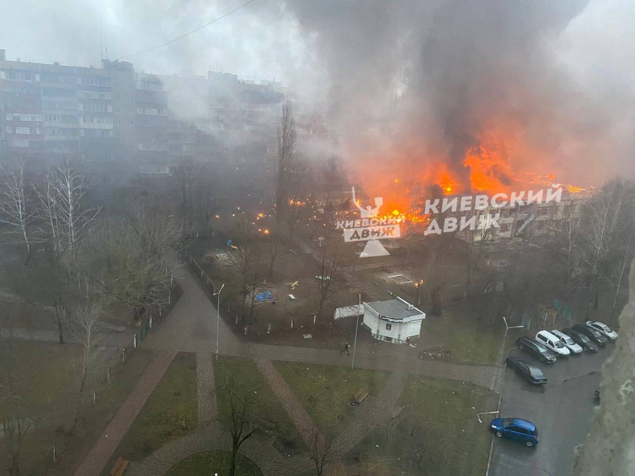 В Броварах упал вертолет: первые подробности и фото