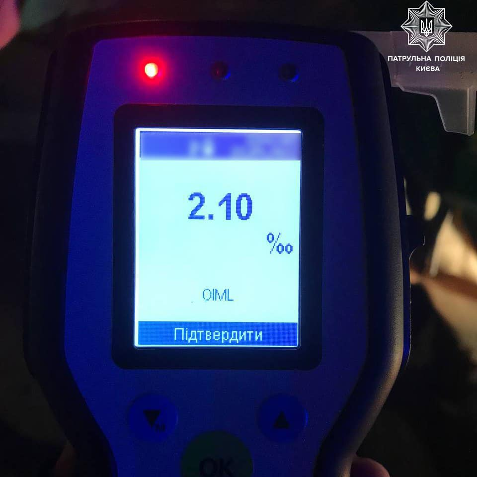 У Києві затримали нетверезого водія з боєприпасами в авто.