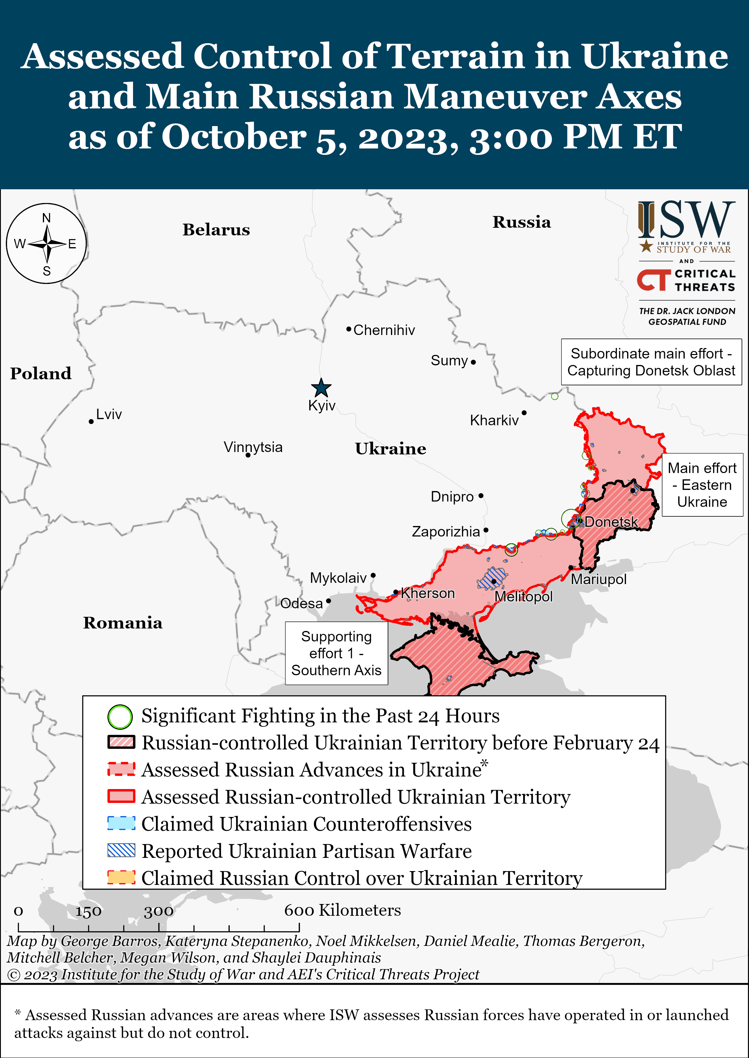 Карта бойових дій в Україні 6 жовтня - || фото: understandingwar.org