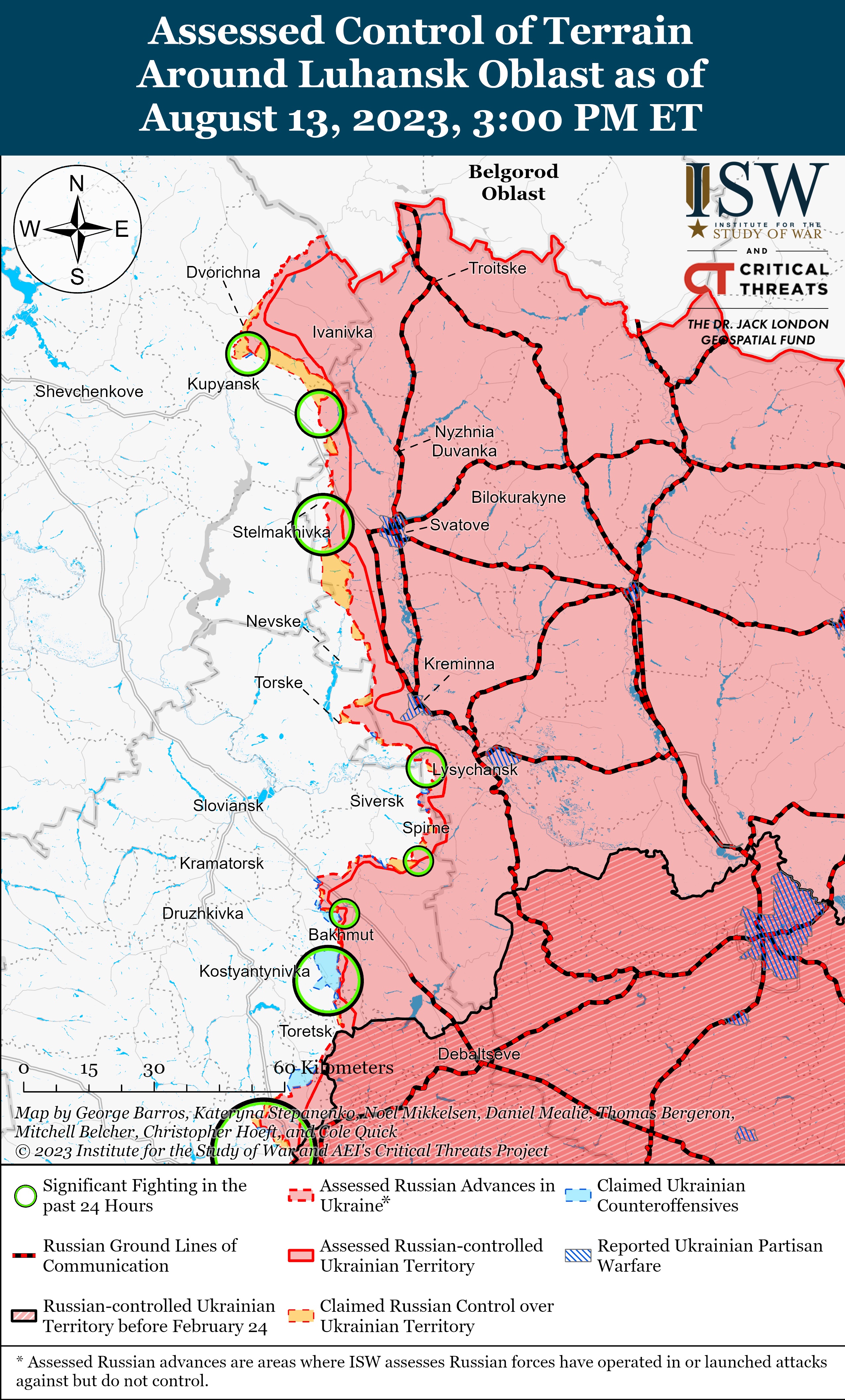 Карта боевых действий 14 августа